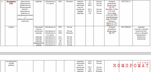 Из сведений о доходах и имуществе Олега Малащенко за 2021 год dqxikeidqxiqxtsld